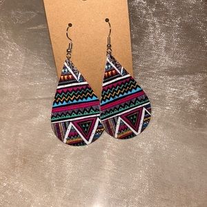 Handmade bohemian style teardrop earrings.